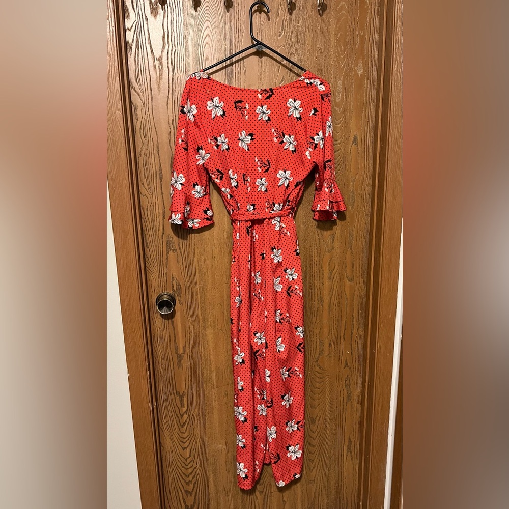 NWT Floral Red Jumpsuit - Picture 2 of 6